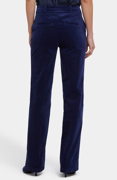 Nydj Straight Leg Velveteen Trouser Pants In Blue