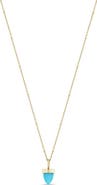 Zoë Chicco 14K Gold Turquoise Bullet Pendant Tiny Bar & Cable Chain Necklace