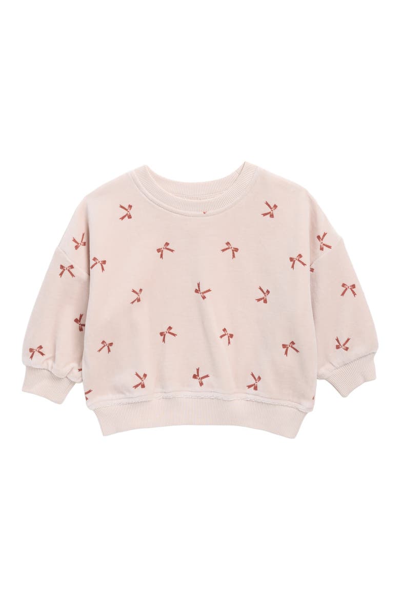 Velour Relaxed Sweatshirt, Main, color, ROSE-WATER