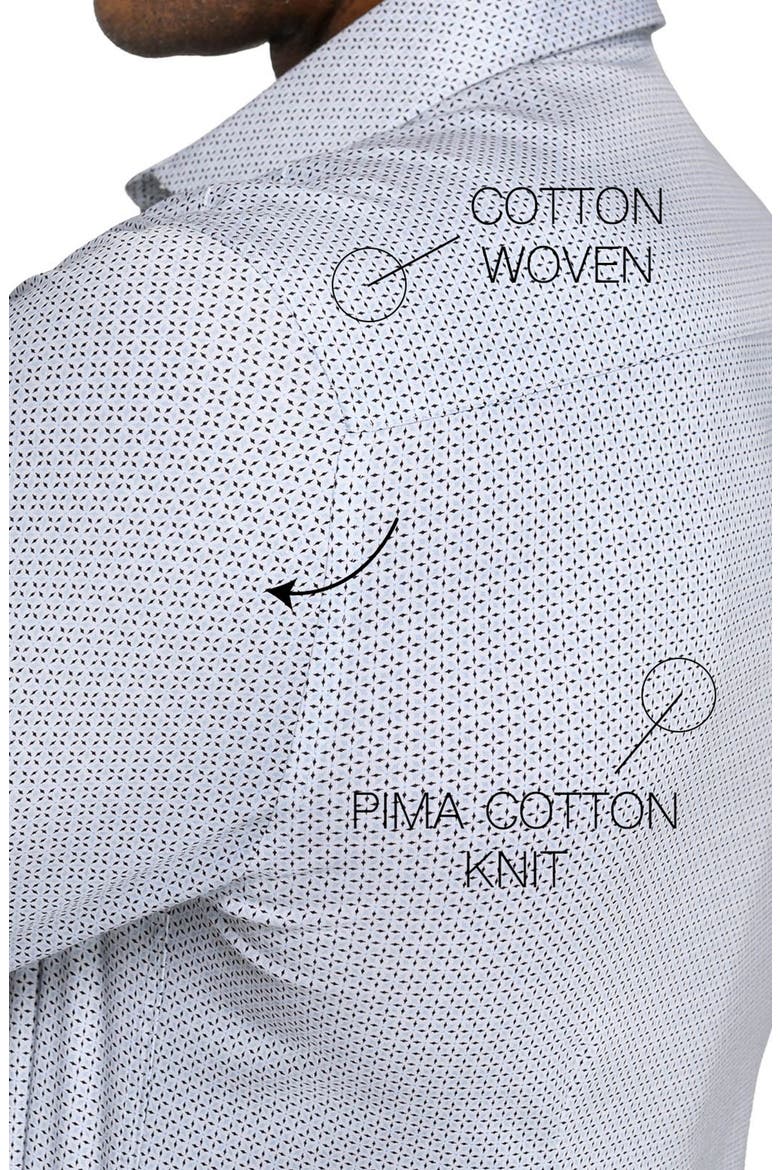Slim Fit Abstract Cross Reworked Dress Shirt, Alternate, color, WHITE/ GREY