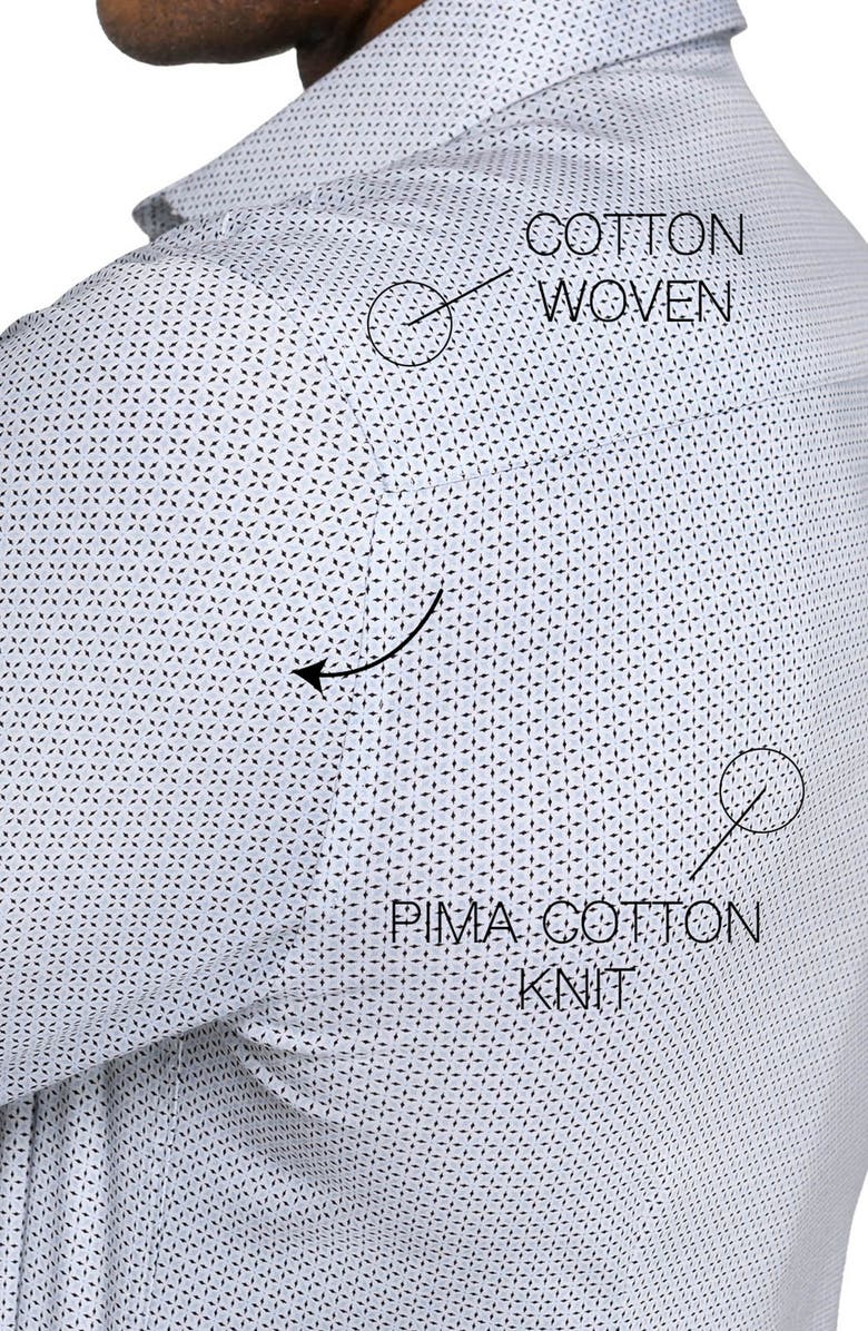 W.R.K Slim Fit Abstract Cross Reworked Dress Shirt, Alternate, color, White/ Grey