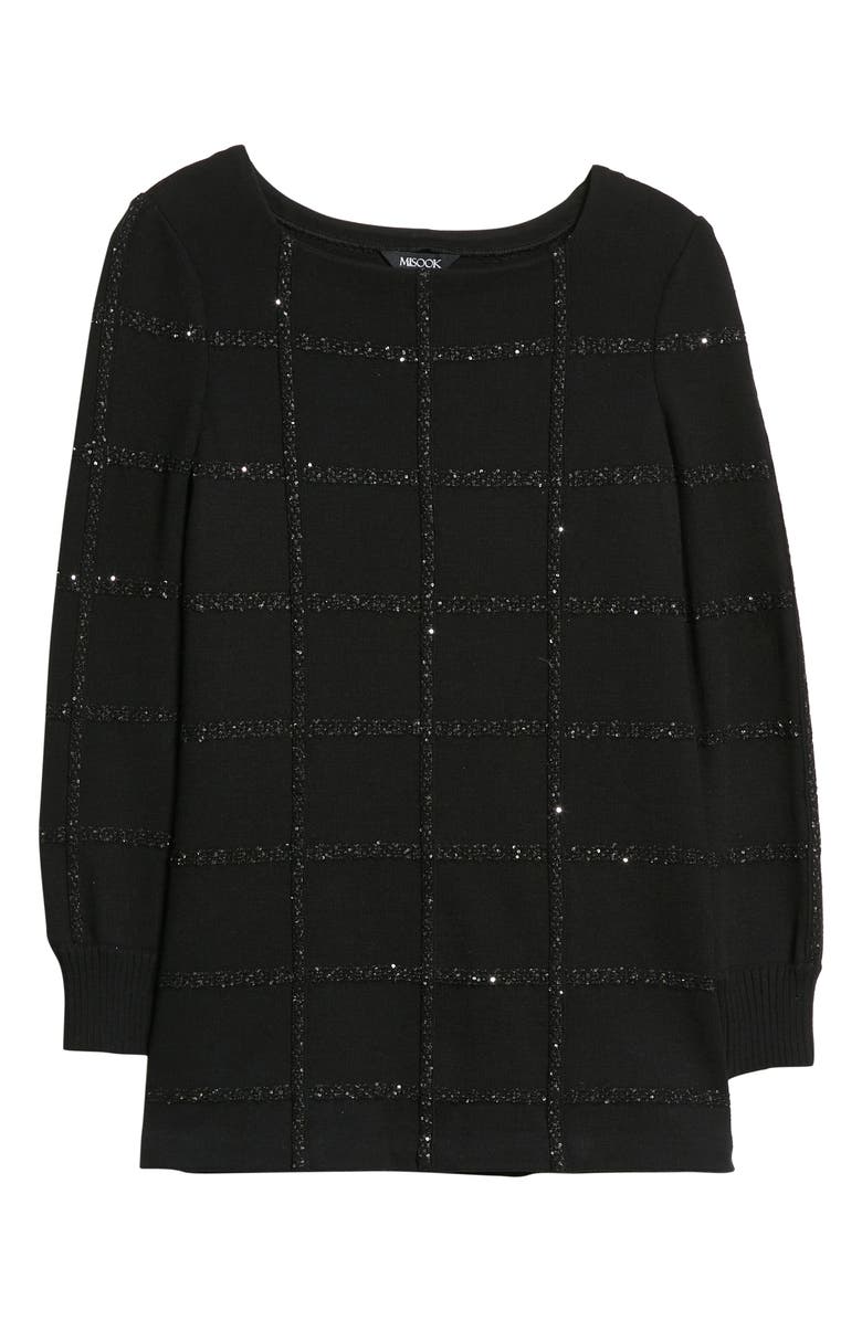 Misook Sequin Grid Sweater, Alternate, color, 