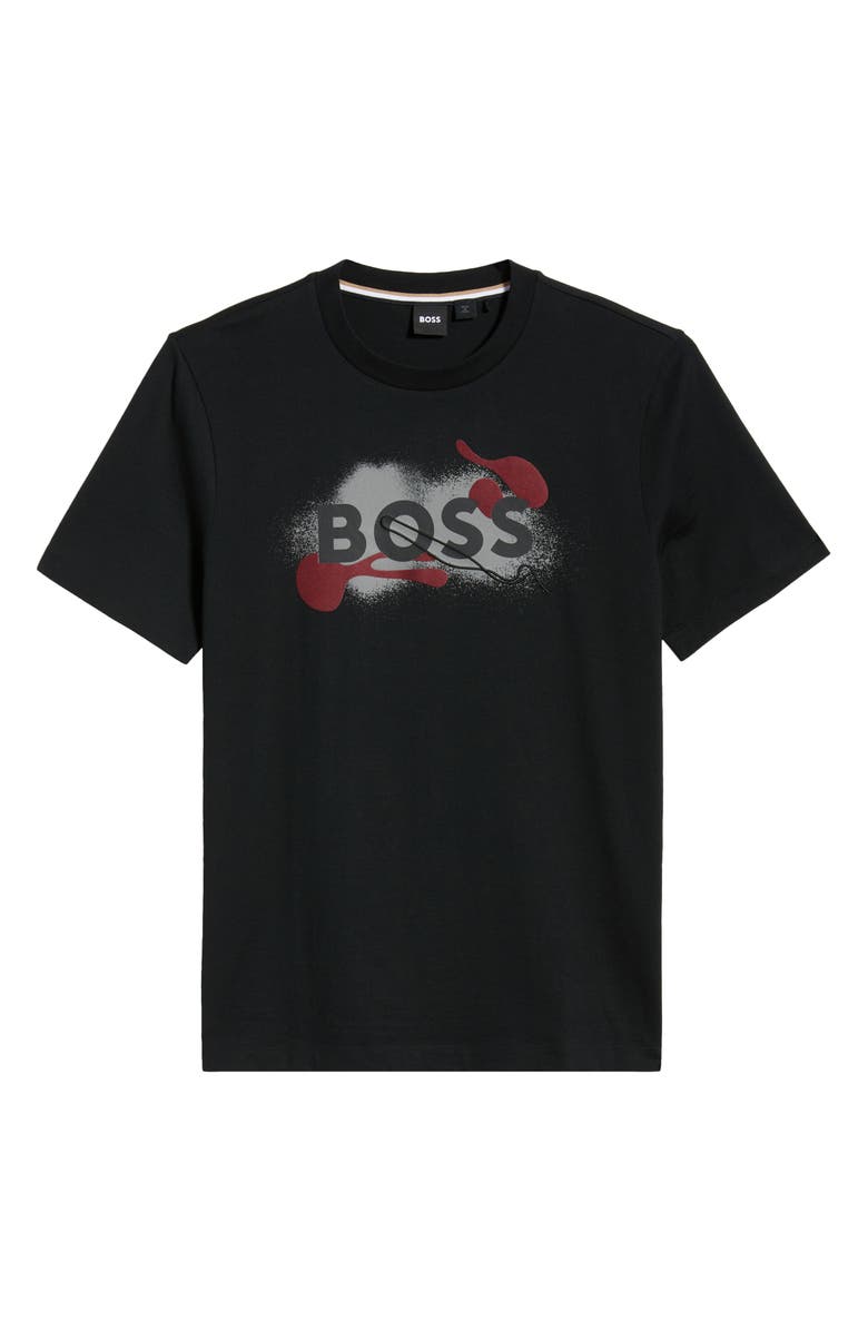 BOSS Thompson Embossed Logo Graphic T-Shirt, Main, color, Black