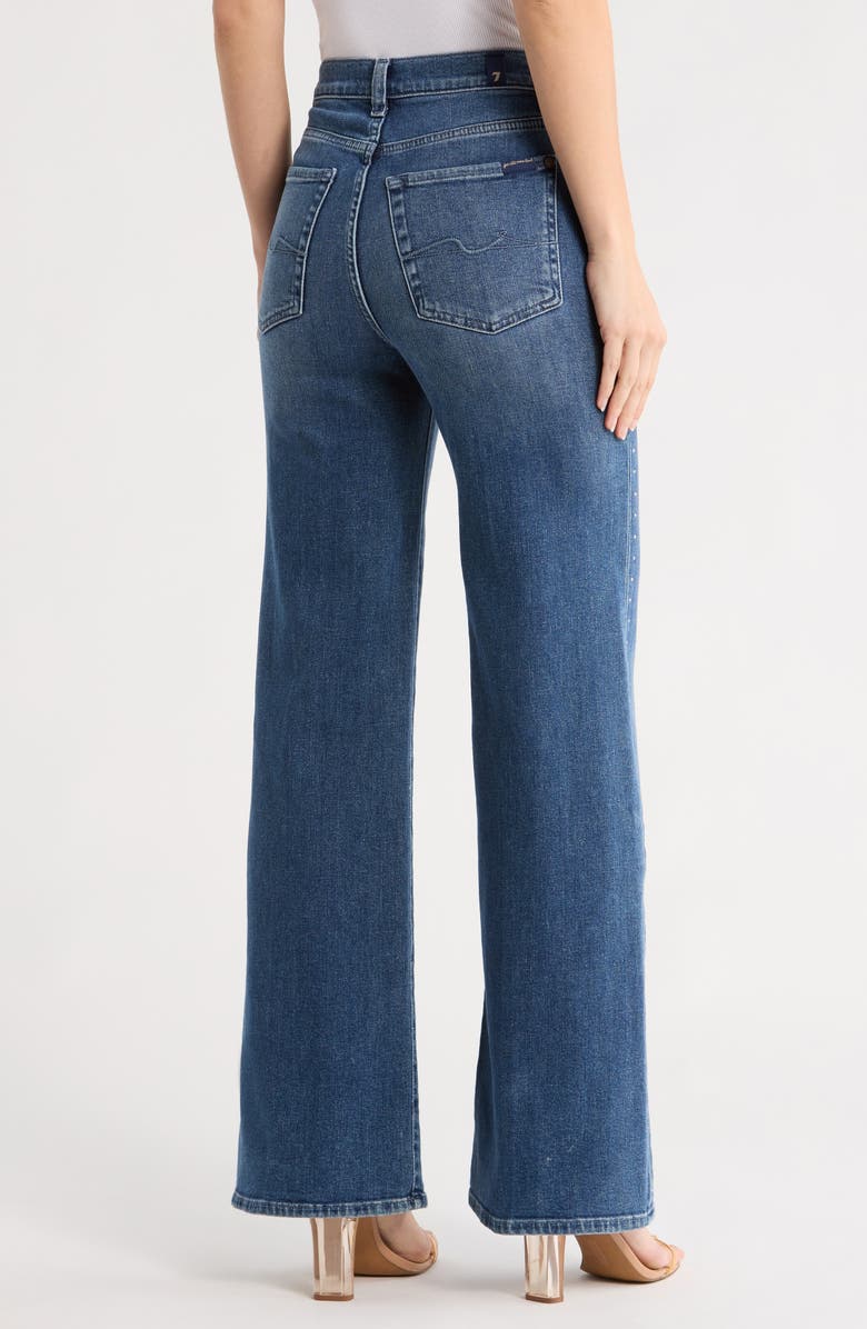 7 For All Mankind Jo Studded Side Ultra High Waist Wide Leg Jeans, Alternate, color, Glen Allen