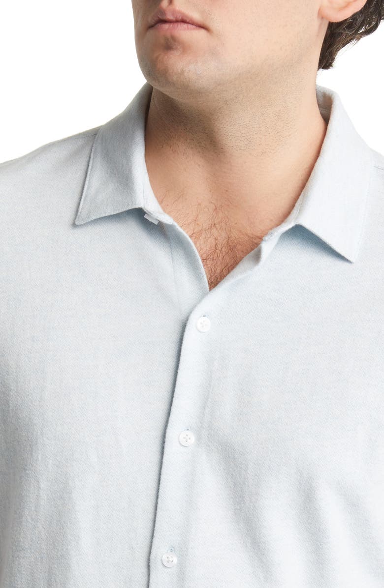 Robert Barakett Catalina Short Sleeve Cotton Knit Button-Up Shirt, Alternate, color, Soft Chamb