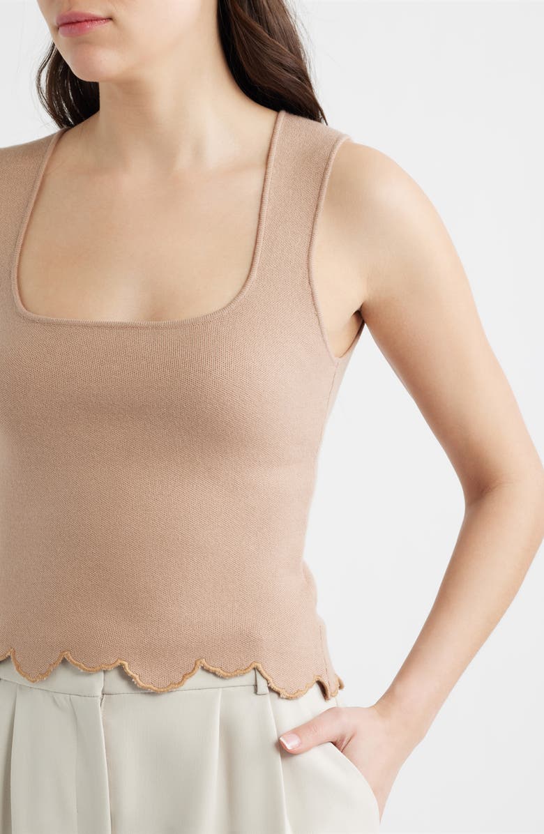 DELUC Ithaca Embroidered Scallop Hem Tank, Alternate, color, Vision