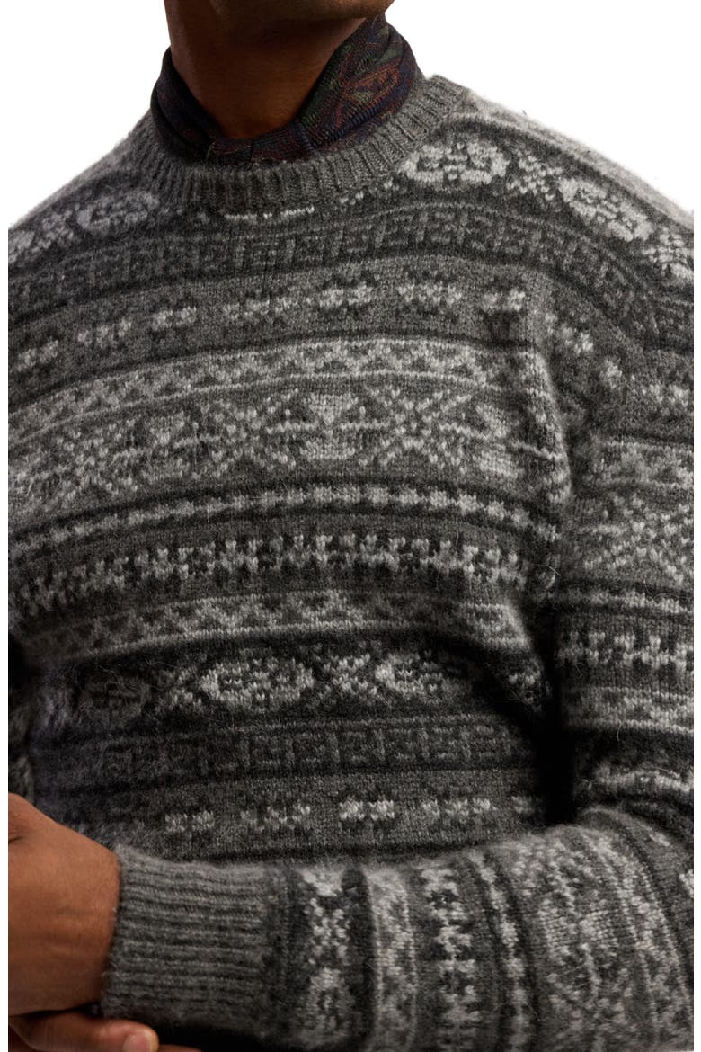 Fair Isle Cashmere Blend Sweater, Alternate, color, GREY MULTI