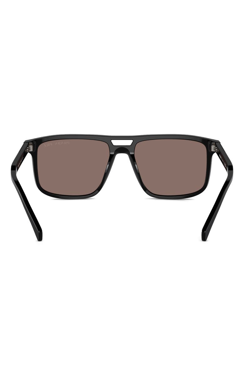 Prada 56mm Polarized Rectangular Sunglasses, Alternate, color, 
