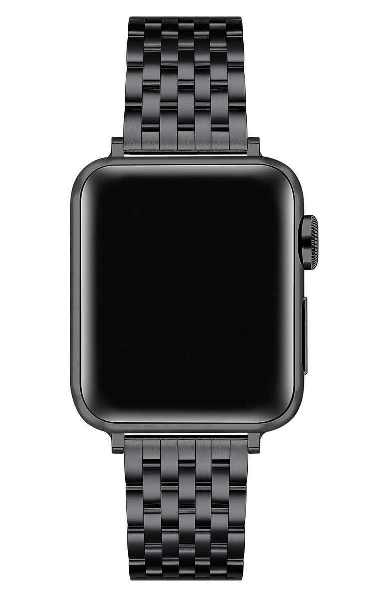 The Posh Tech Remy Stainless Steel Apple Watch<sup>®</sup> Watchband, Alternate, color, Black