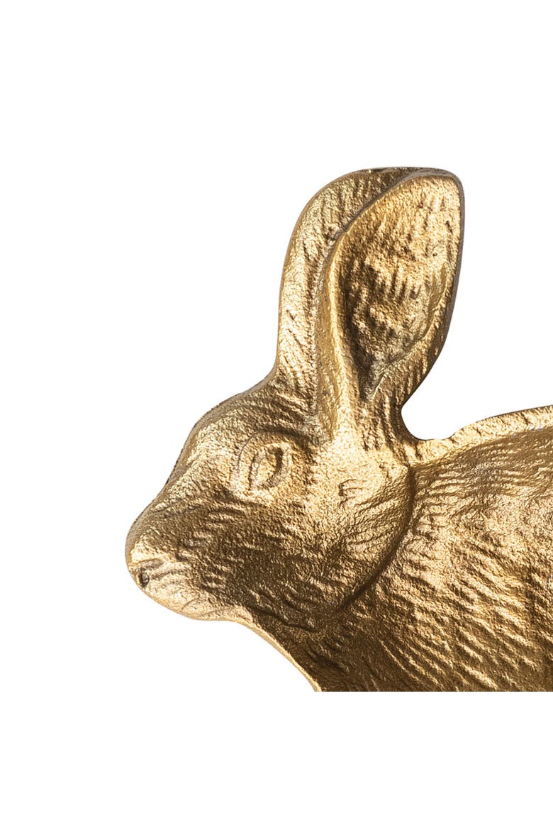 Cast Aluminum Rabbit Shaped Dish, Alternate, color, Gold