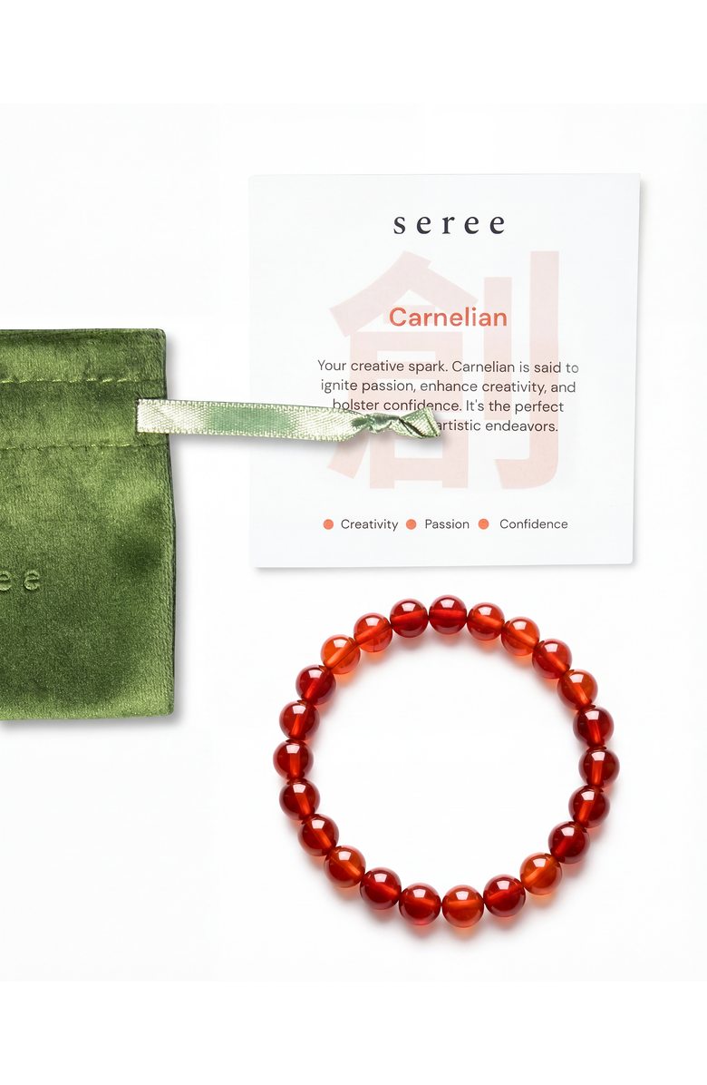seree Manifest Collection Confidence Red Crystal Beaded Bracelet, Main, color, Red