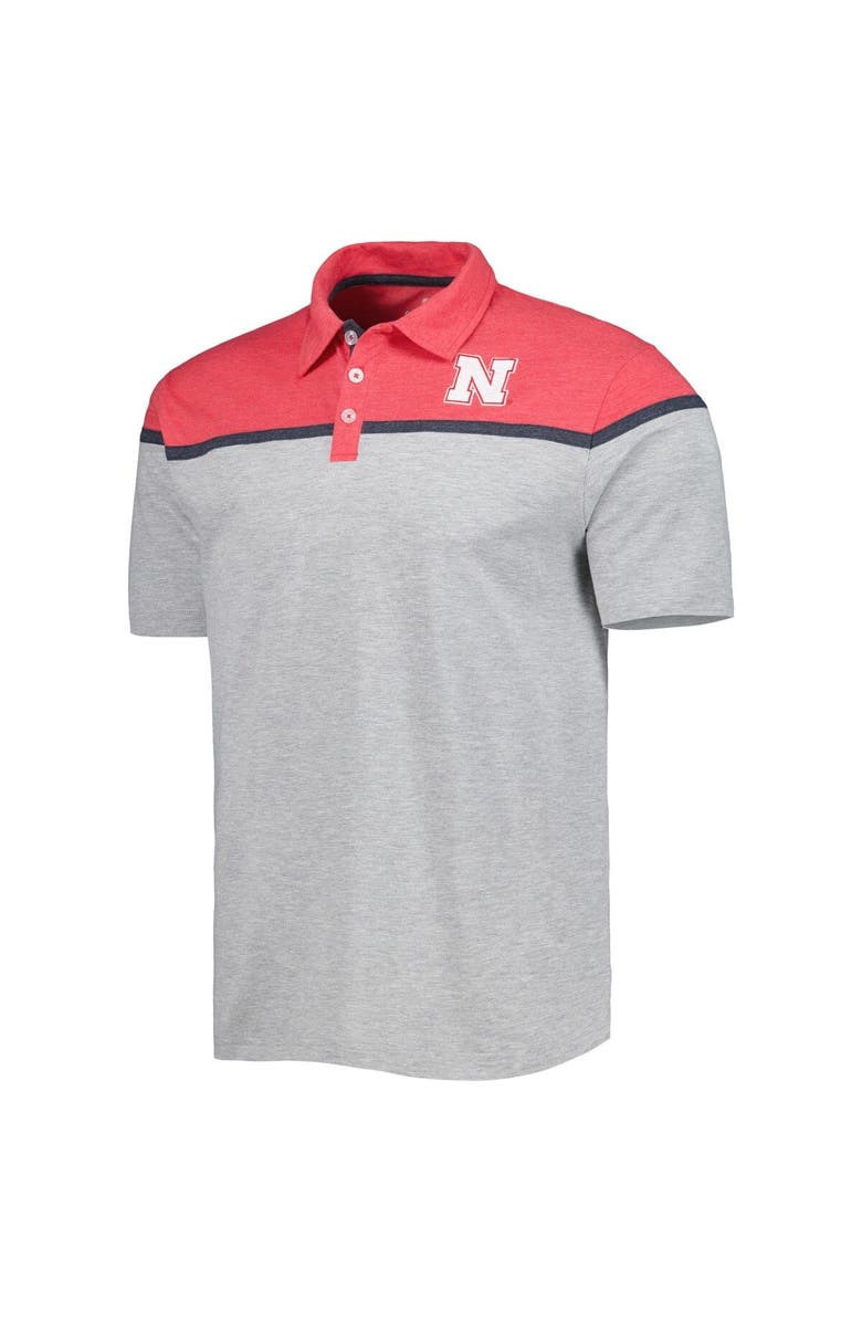 COLOSSEUM Men's Colosseum Heather Gray Nebraska Huskers Chamberlain Polo, Alternate, color, 