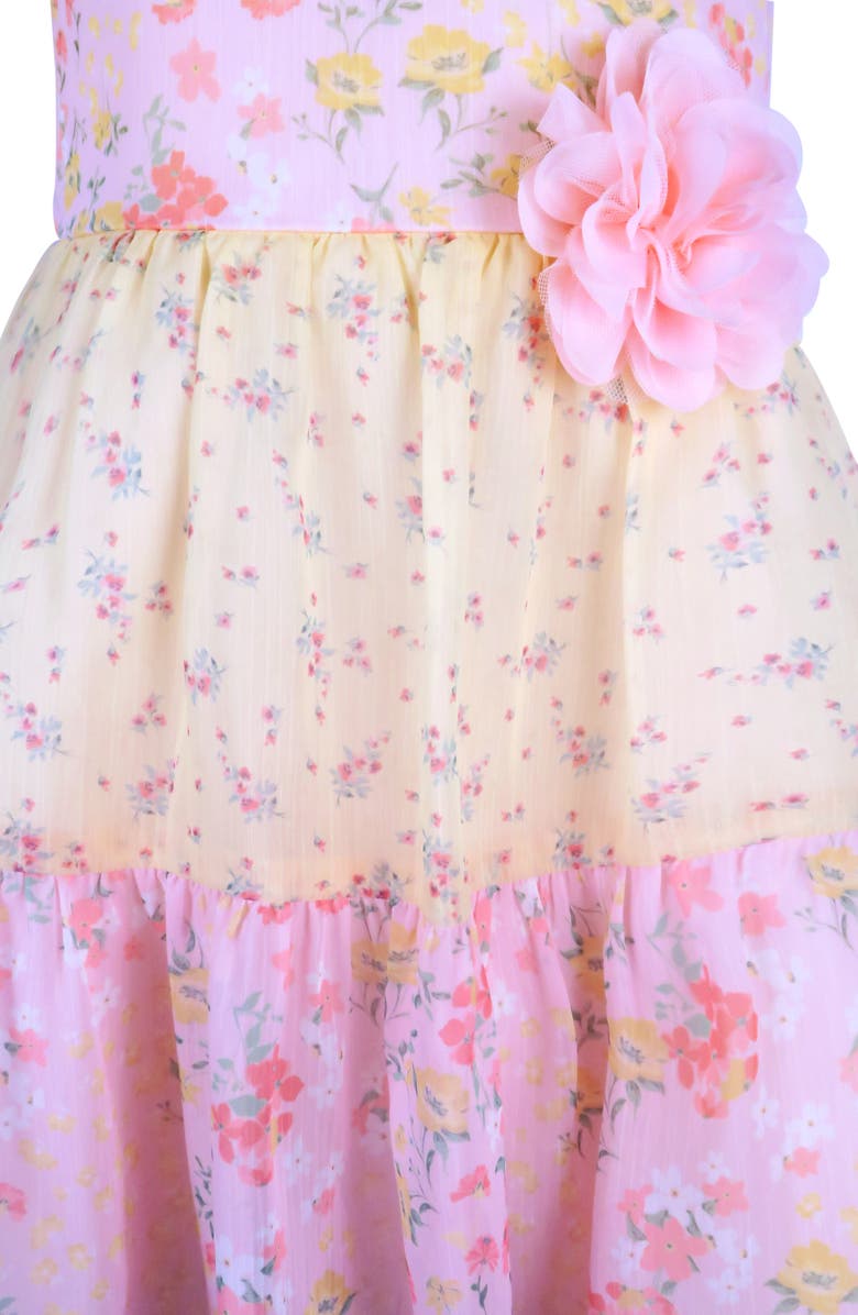 Zunie Kids' Floral Chiffon Tiered Dress, Alternate, color, 