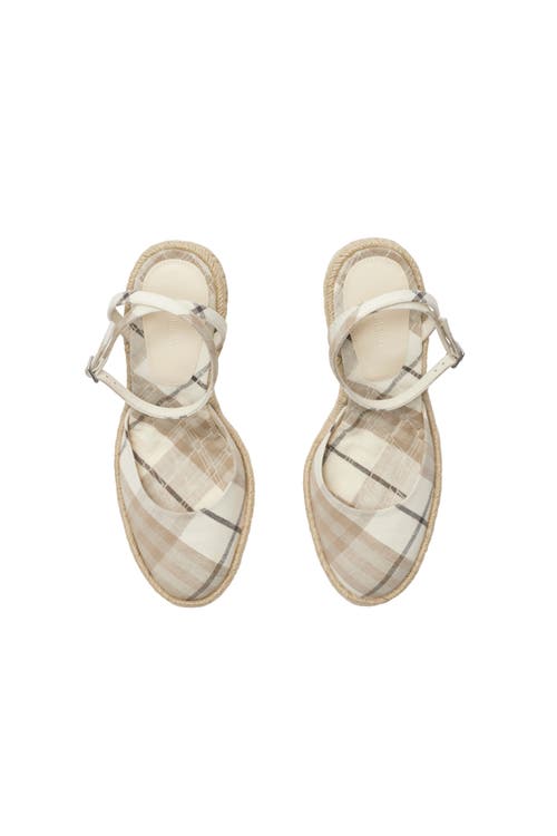 Burberry Mews Espadrille Wedge In Cotton