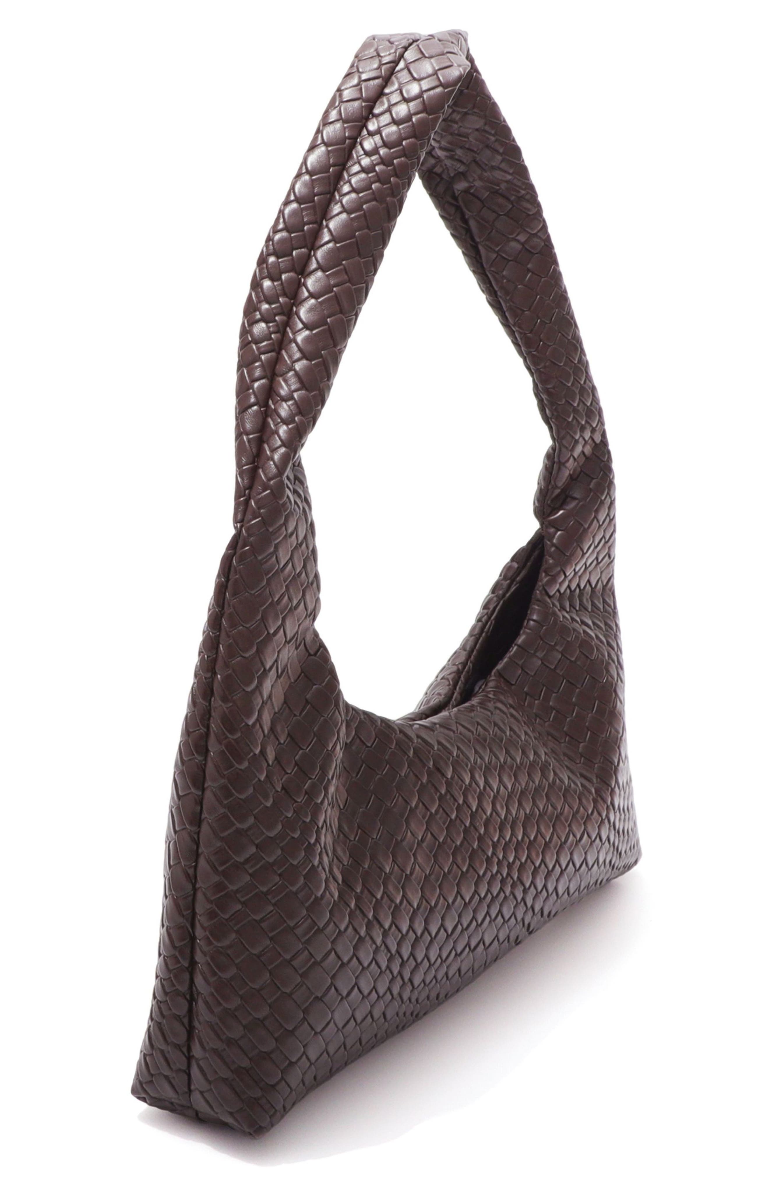 Adornia Woven Hobo Bag, Alternate, color, Brown