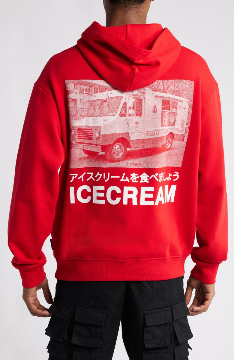 ICECREAM The Truck Graphic Hoodie, Alternate, color, Racing Red
