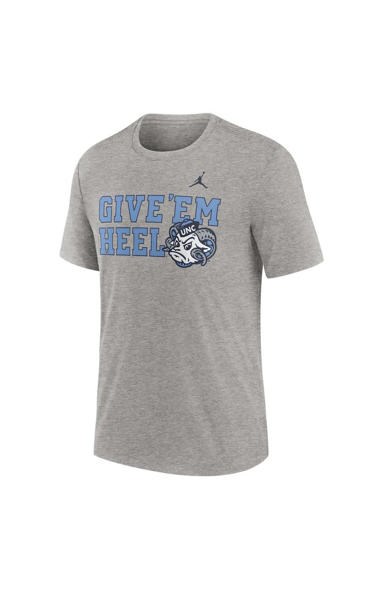 Jordan Brand Men's Jordan Brand Heather Gray North Carolina Tar Heels Campus Local Tri-Blend T-Shirt, Alternate, color, Heather Gray