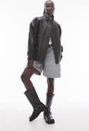 Topshop Oversize Faux Leather Bomber Jacket
