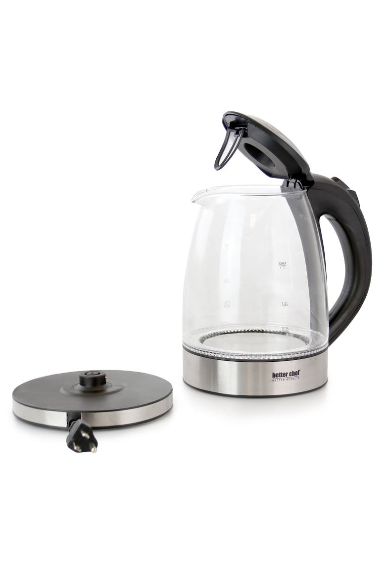 1.7 L Cordless Electric Glass and Stainless Steel Tea Kettle, Alternate, color, Silver