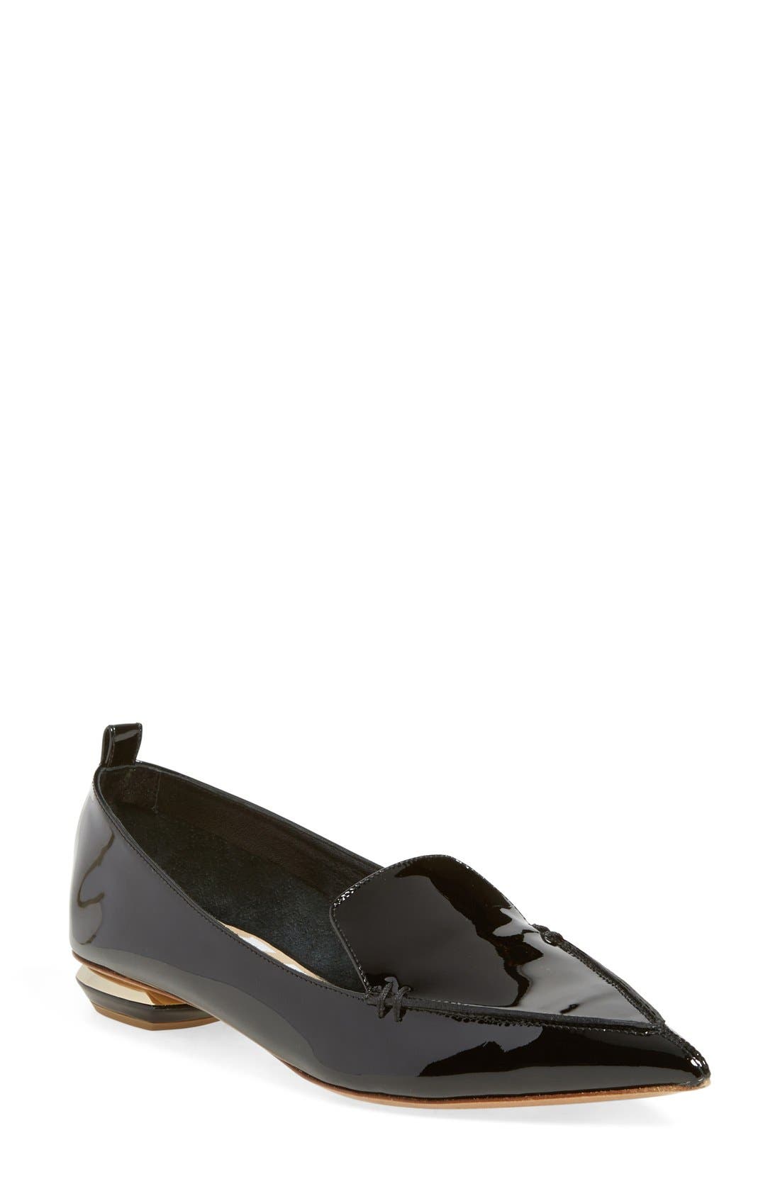 'Beya' Flat, Main, color, BLACK PATENT