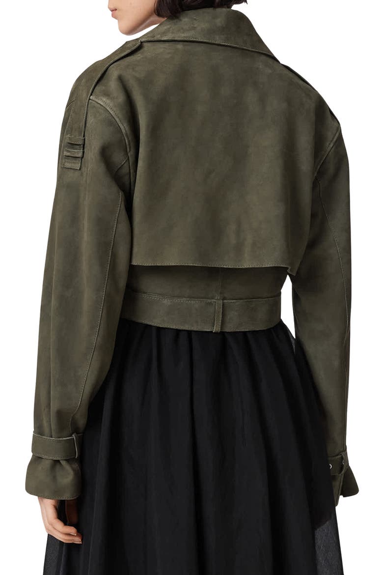 Ophelia Suede Jacket, Alternate, color, CALEDON GREEN