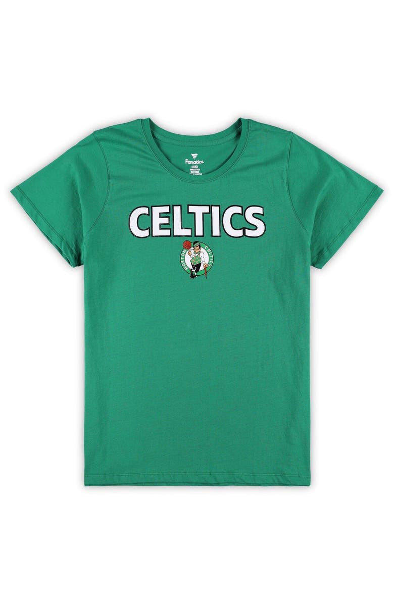 FANATICS Women's Fanatics Branded Kelly Green/Heather Gray Boston Celtics Plus Size T-Shirt & Shorts Combo Set, Alternate, color, Kelly Green