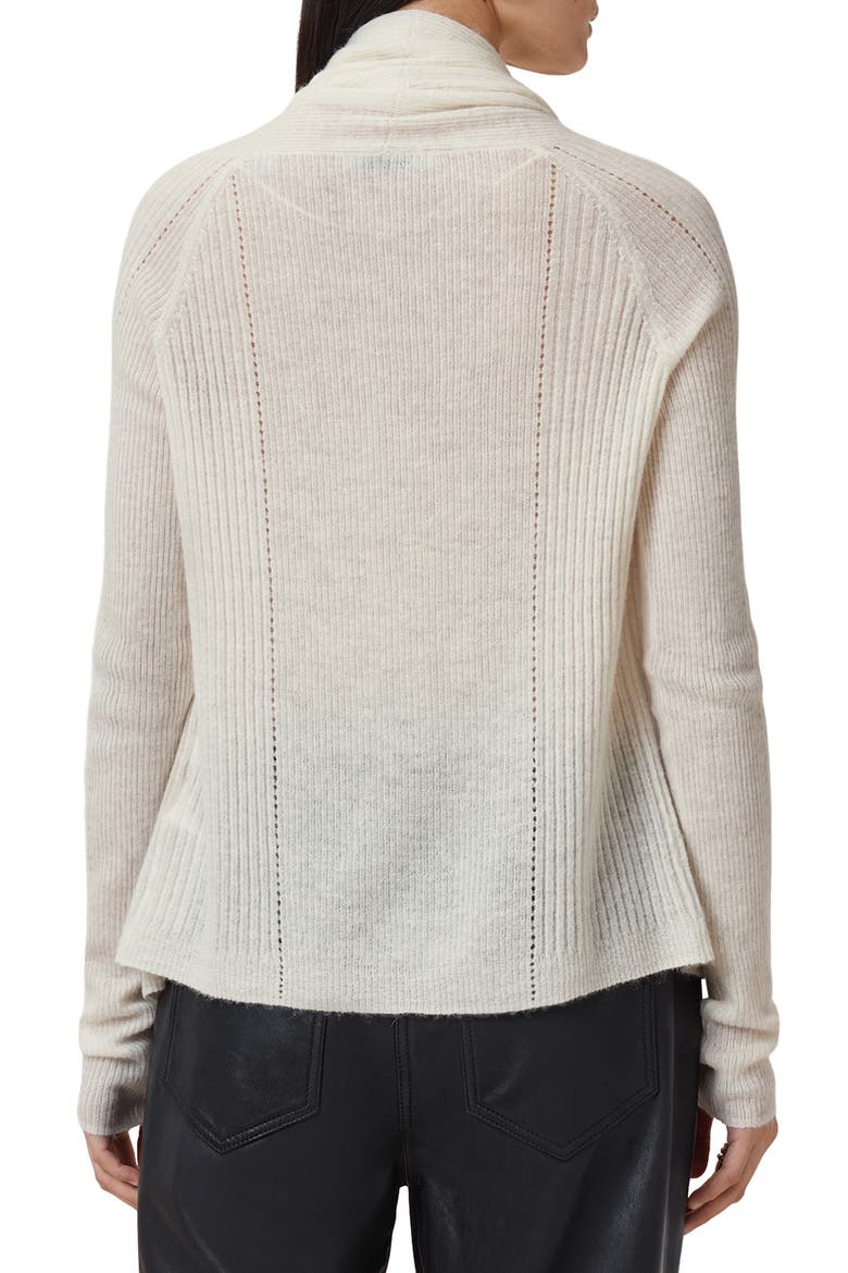 Harper High Low Open Front Cardigan, Alternate, color, CHALK WHITE