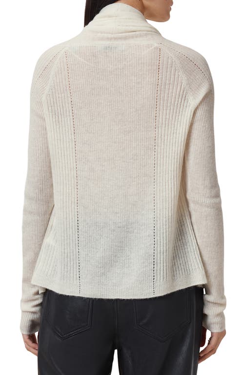 Shop Allsaints Harper High Low Open Front Cardigan In Chalk White