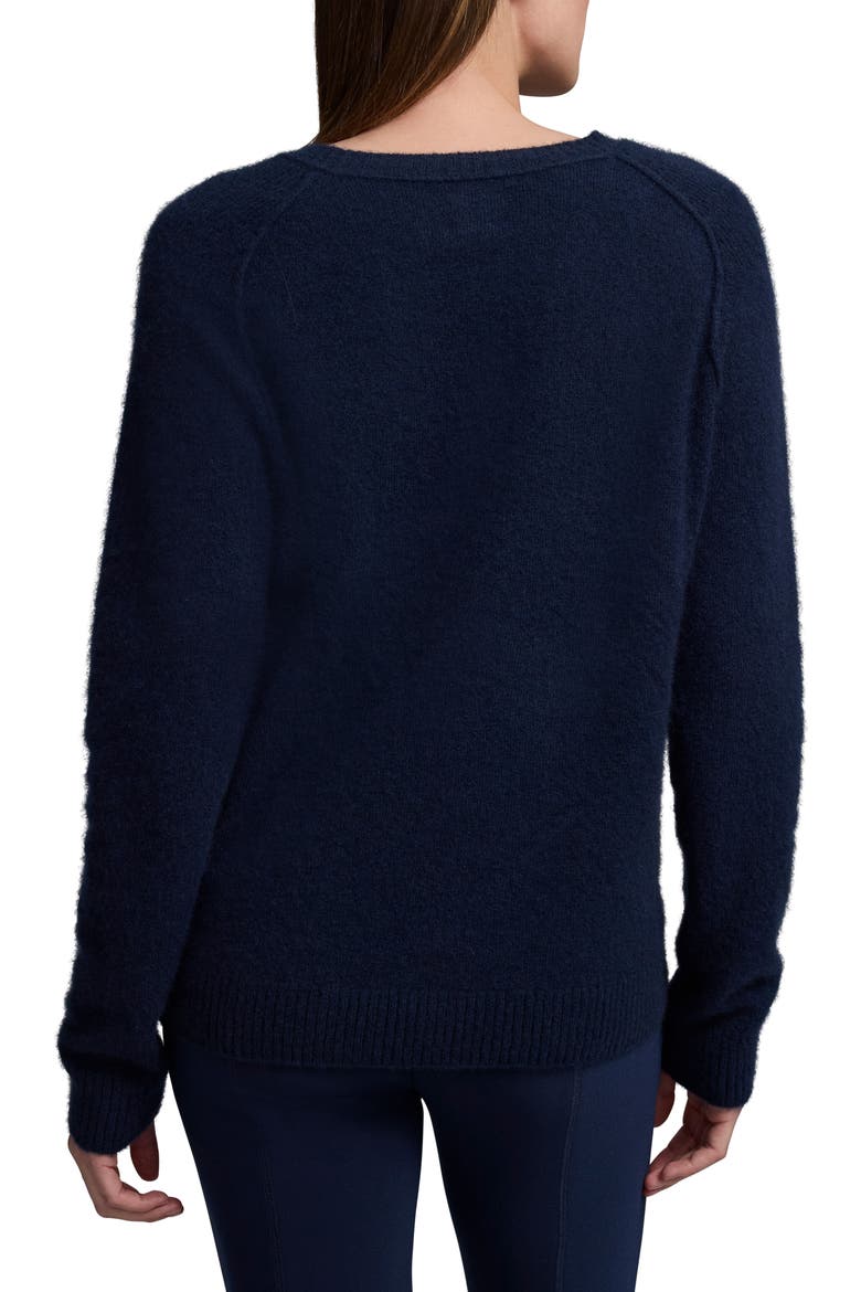 Luxe Cashmere V-Neck Sweater, Alternate, color, DARK INDIGO