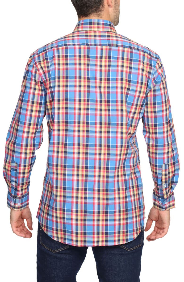 TailorByrd Multi Plaid Long Sleeve Cotton Stretch Button Down Shirt, Alternate, color,