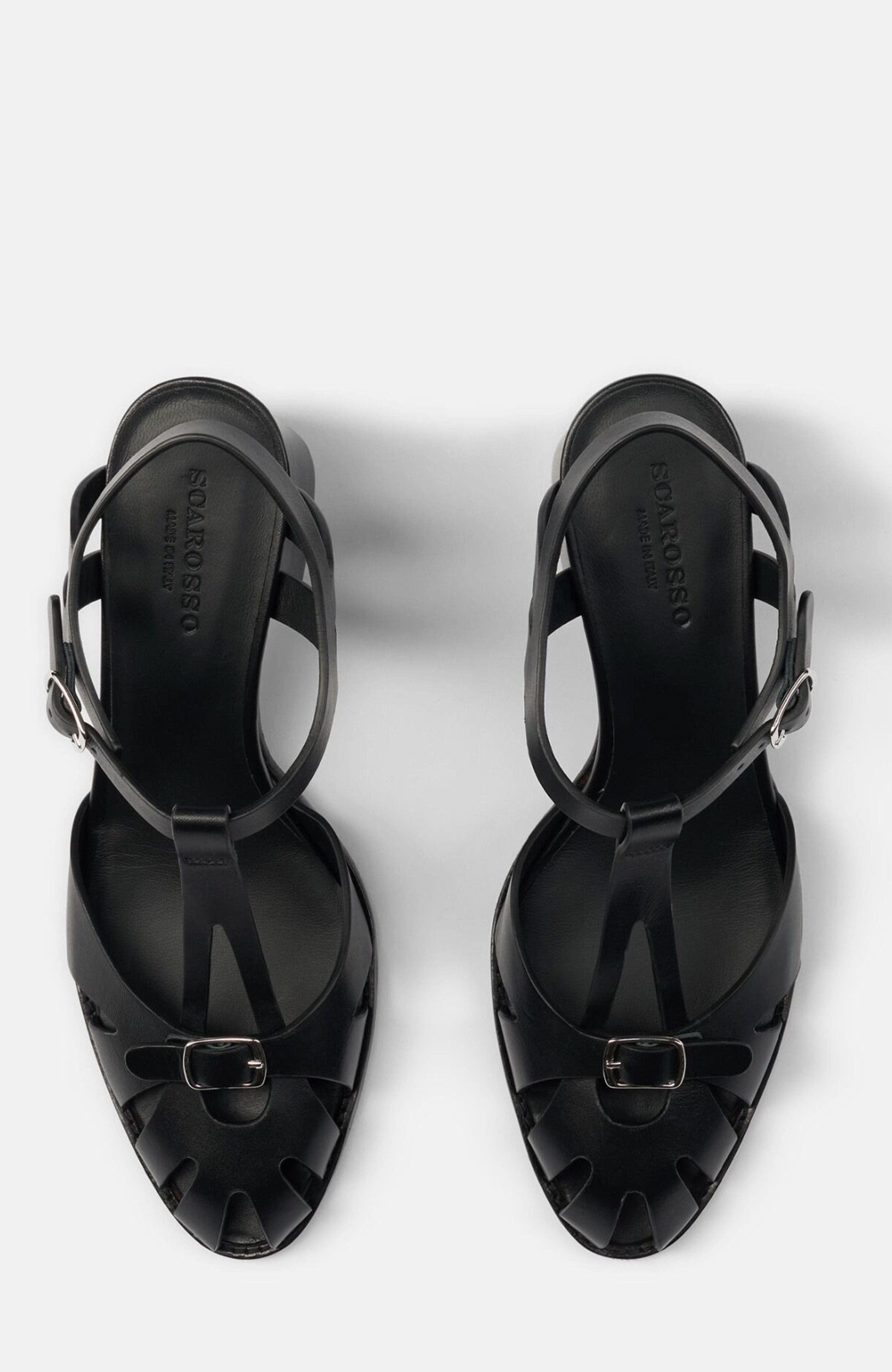 SCAROSSO Giulia Sandals, Alternate, color, Black - Calf