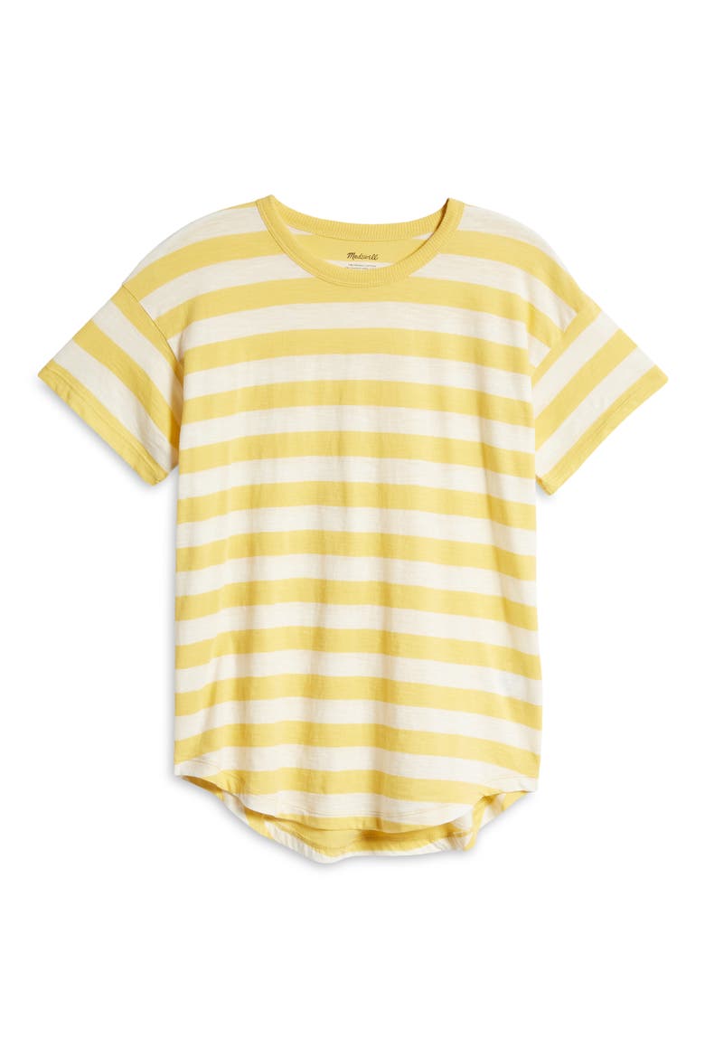 Whisper Cotton Stripe Crewneck T-Shirt, Alternate, color, CHAMOMILE TEA