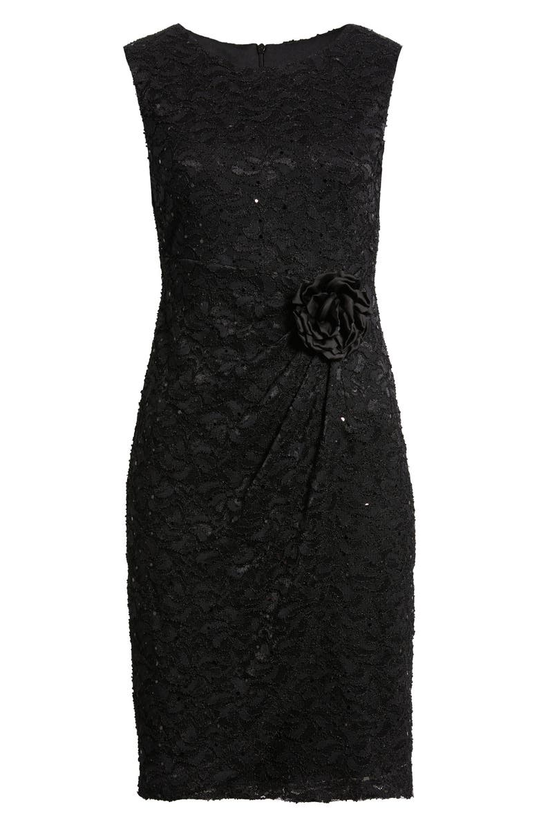 Connected Apparel Sequin Lace Sheath Cocktail Dress, Alternate, color, 