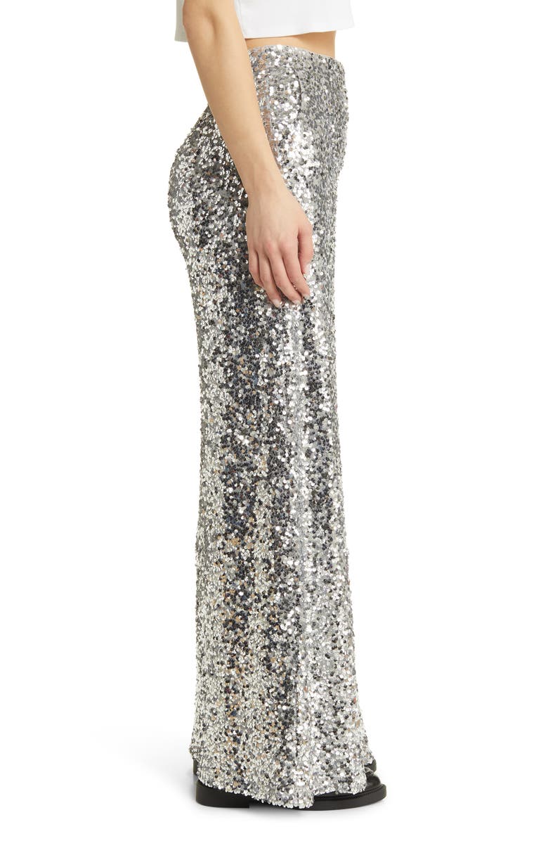 Dressed in Lala Disco Fever Sequin Wide Leg Pants, Alternate, color,