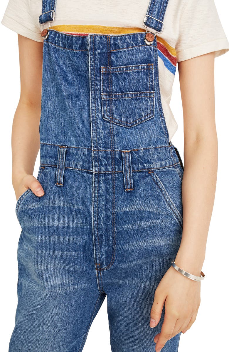 Madewell Straight Leg Zip Overalls, Alternate, color, 