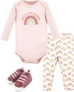Hudson Baby Girl's Long-Sleeve Bodysuit, Pants, and Footwear Outfit