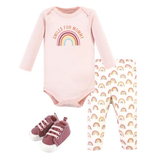 Hudson Baby Girl's Long-sleeve Bodysuit, Pants, And Footwear Outfit In Multi