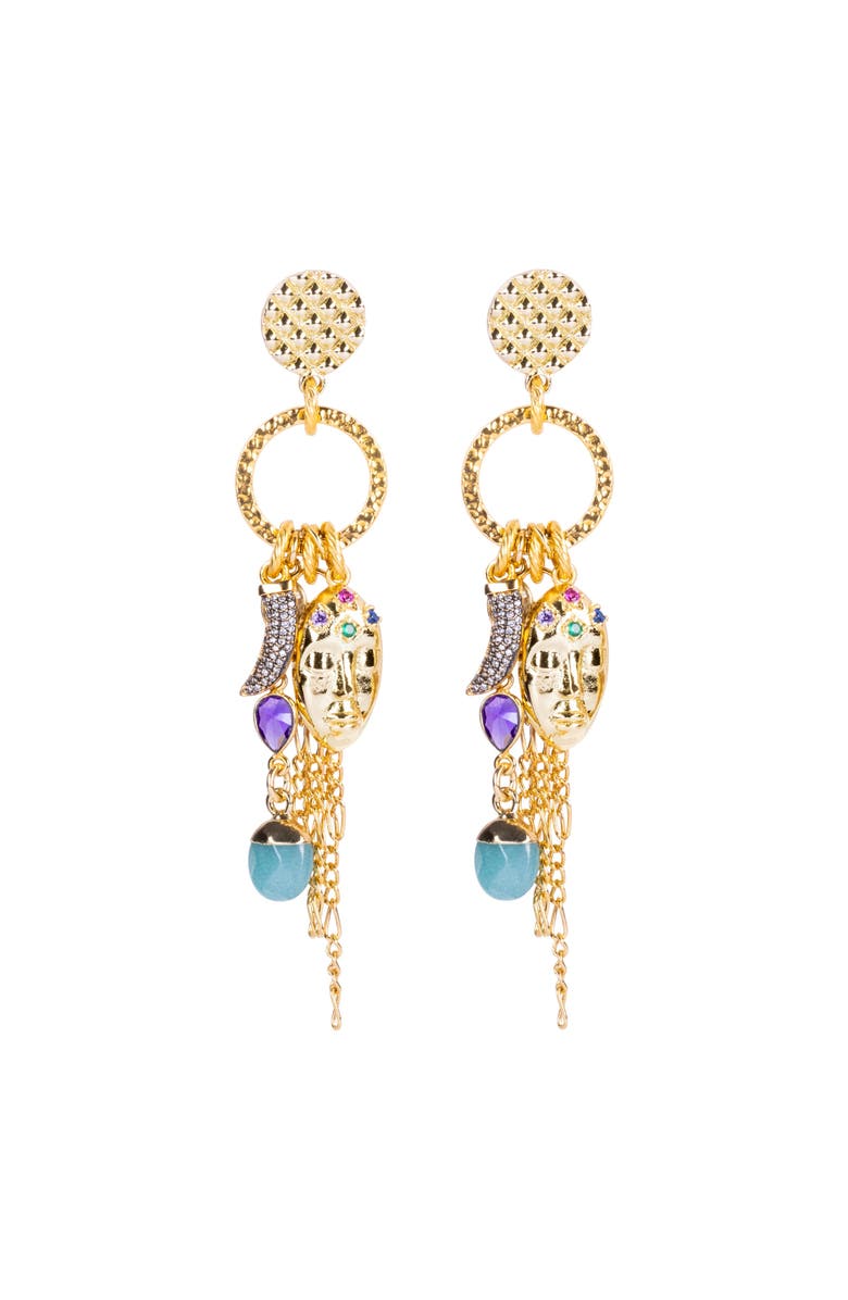 Lunaversoul Mardi Gras Earrings, Main, color, Multicolor