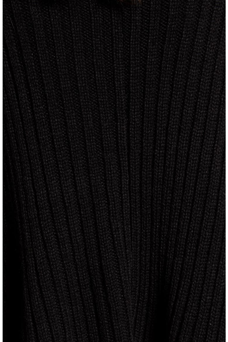 Rib Knit Poncho, Alternate, color, BLACK COMBO