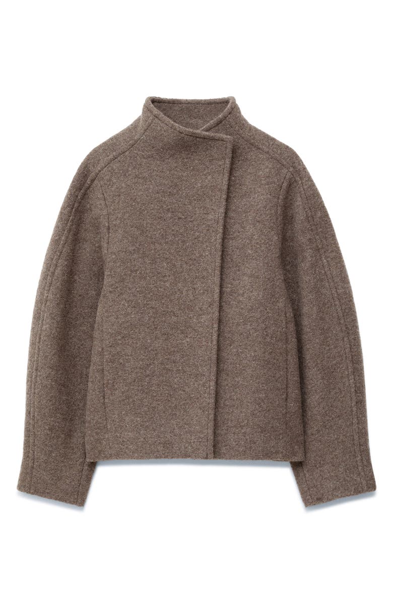 & Other Stories Asymmetric Oversize Wool Jacket, Alternate, color, Mole Dark