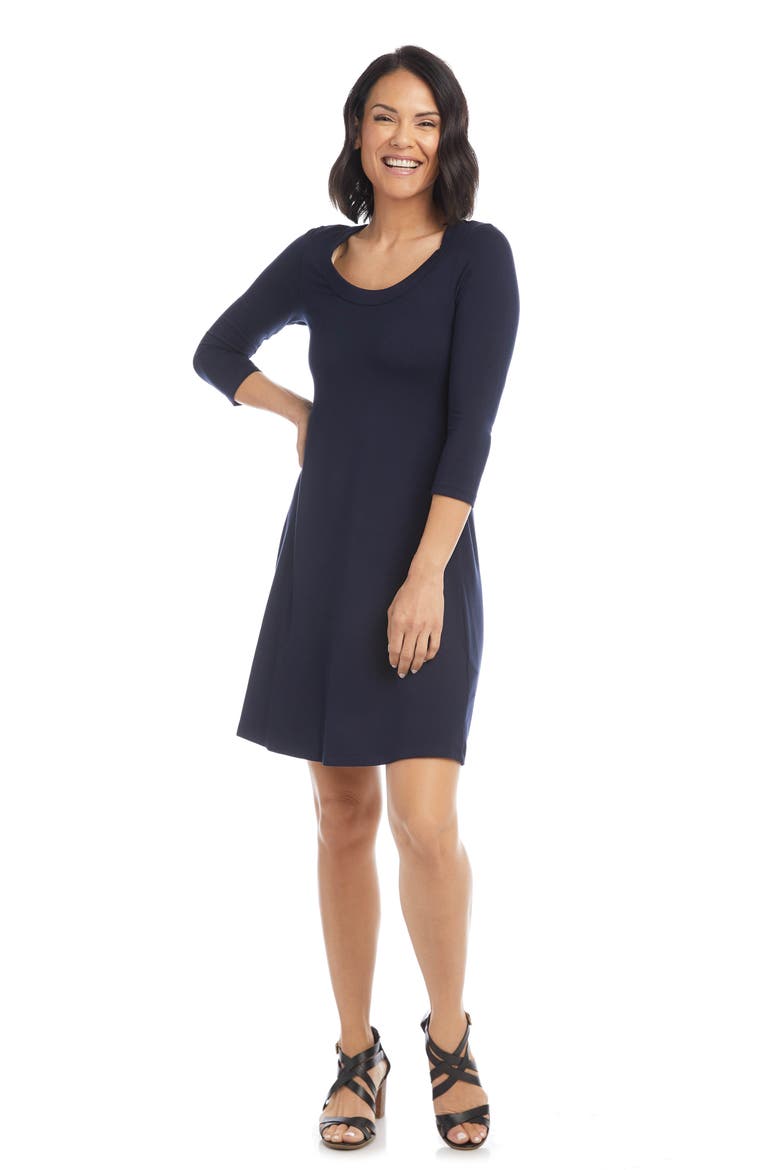 A-Line Jersey Dress, Alternate, color, NAVY