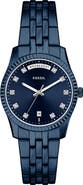 Fossil Scarlette Crystal Marker Navy Bracelet Watch, 34mm