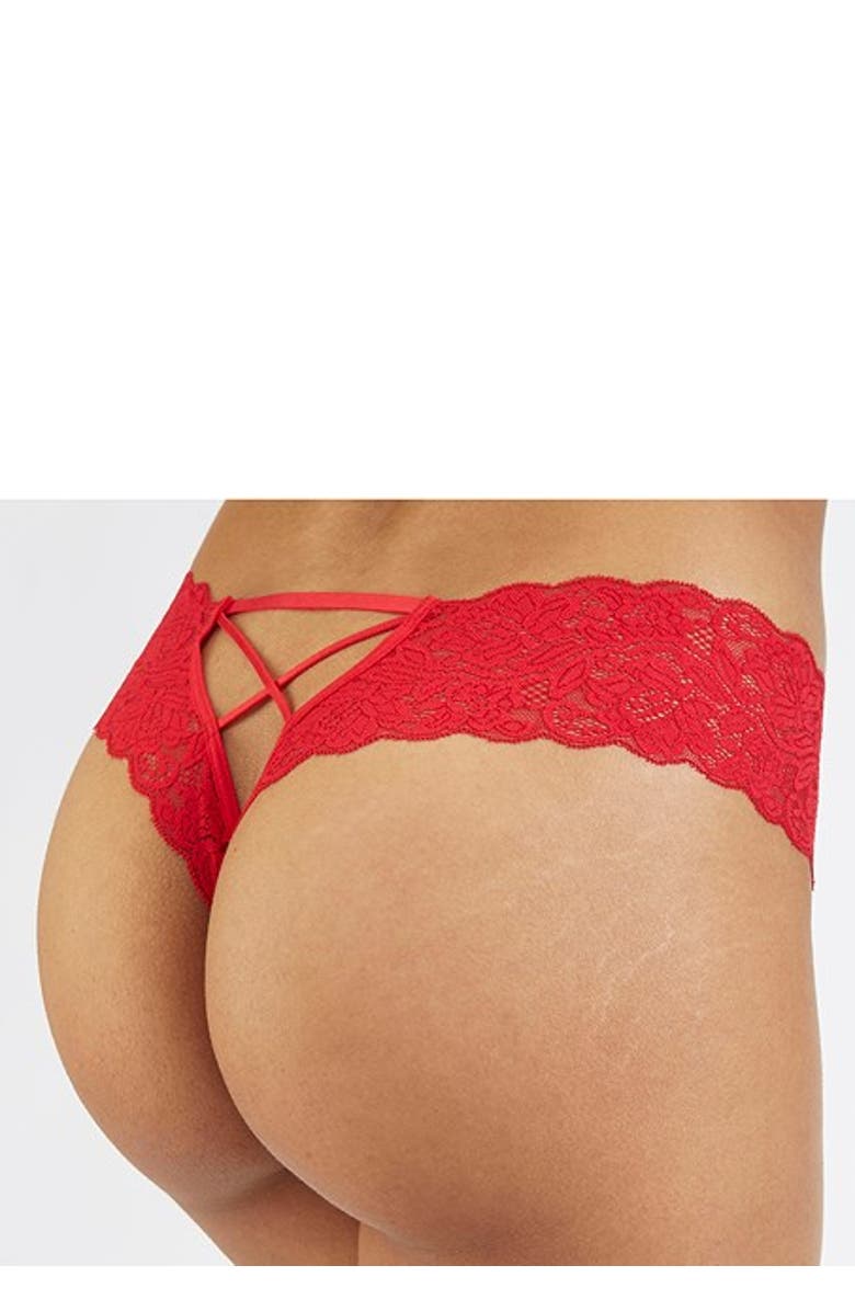 LASCANA 2 Pk Strappy Open Thongs, Alternate, color, Black & Red