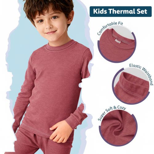 City Threads Boys Soft & Cozy Thermal Long Johns 2-piece Set In Pink