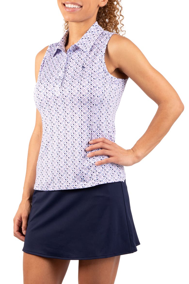 Pickleball Print Polo Tank, Alternate, color, WHITE
