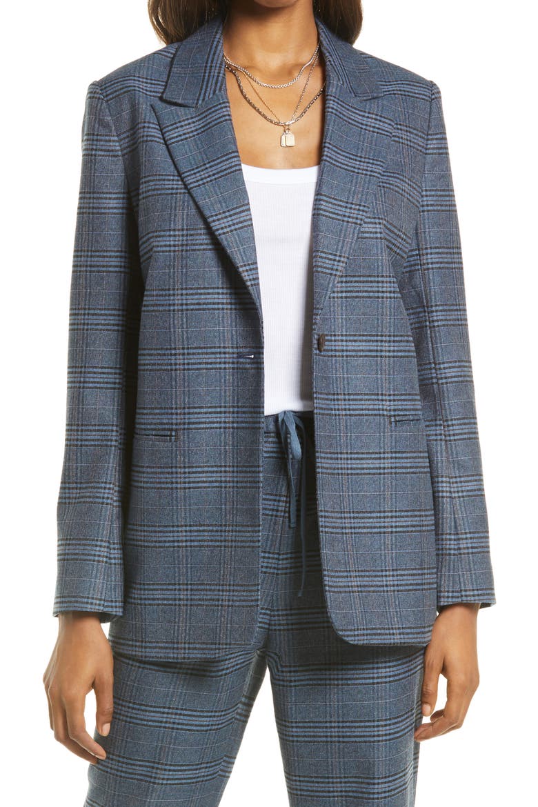 Plaid Blazer, Main, color, NAVY- BLACK HERITAGE PLAID