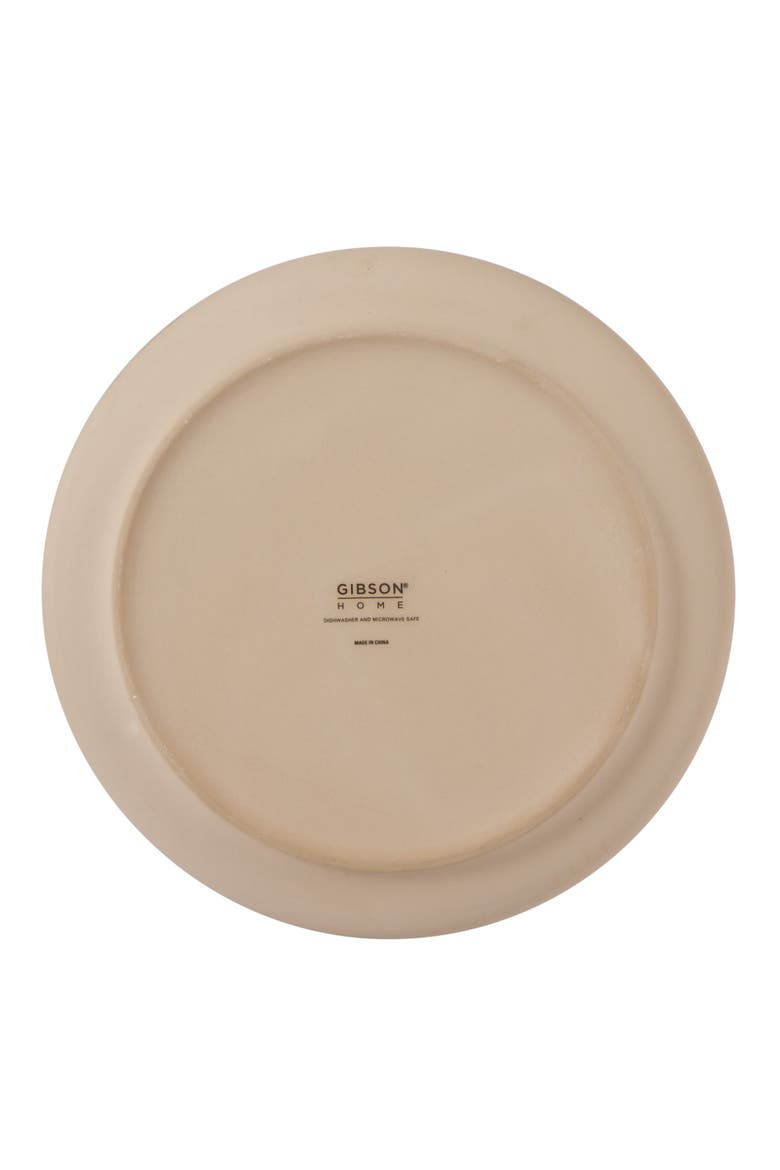Plates and Bowls Set 12 Piece Stoneware Dinnerware Set with Raw Bottom Finish for 4, Alternate, color, Green