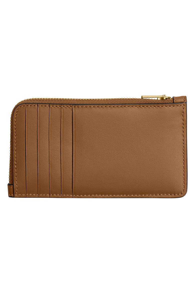 New York Refined Leather Card Case, Alternate, color, HONEY BROWN