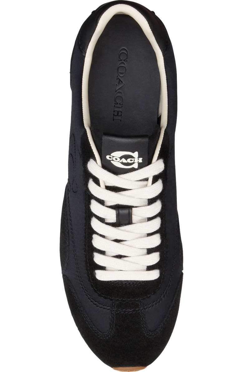COACH Logo Mixed Media Sneaker, Alternate, color, Black/ Chalk