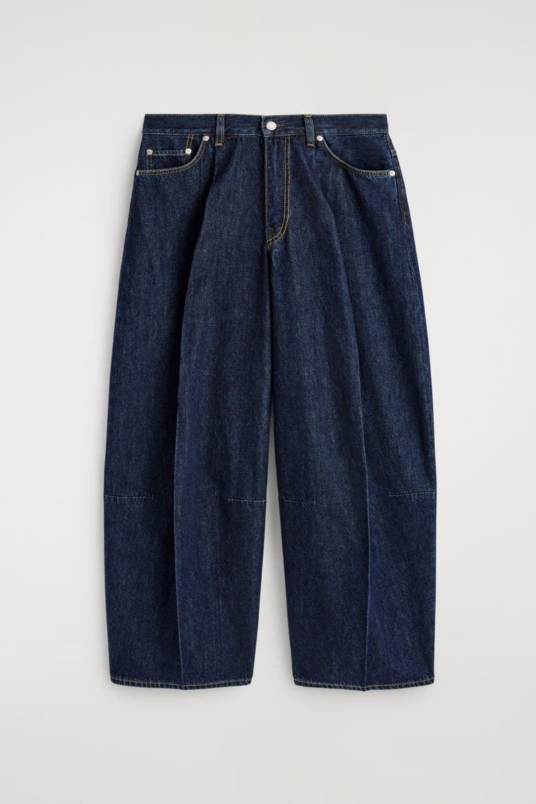 Twine Barrel-Leg Jeans, Alternate, color, DARK BLUE